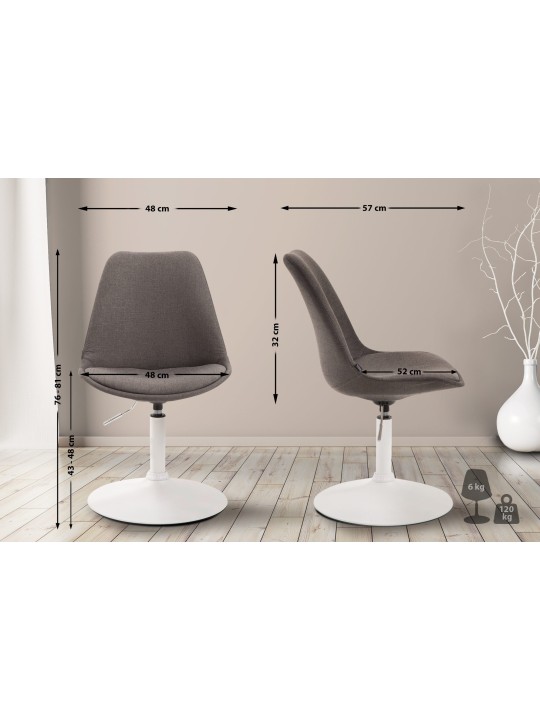 Chaise Maverick W tissu, gris foncé