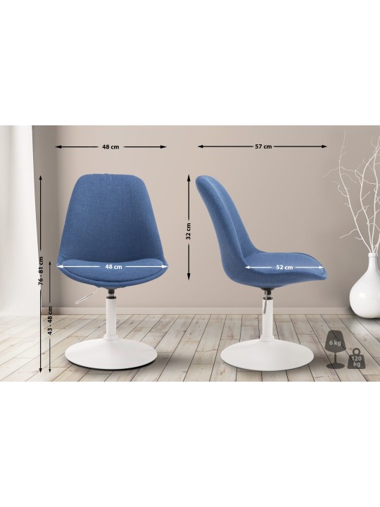 Chaise Maverick W tissu, bleu