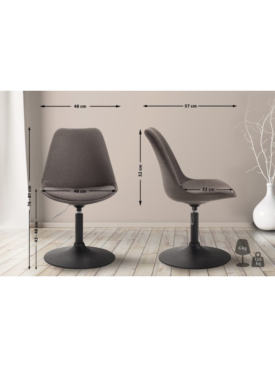 Chaise Maverick B en tissu, gris foncé Chaise Maverick B en tissu, gris foncé