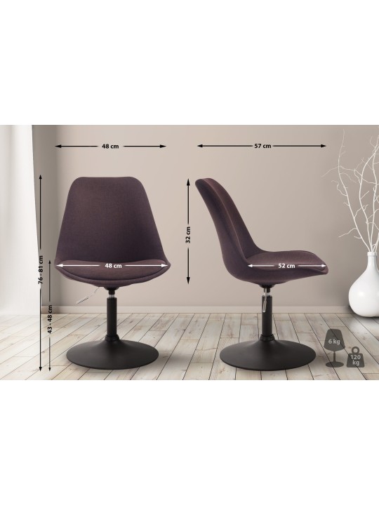 Chaise Maverick B en tissu, brun