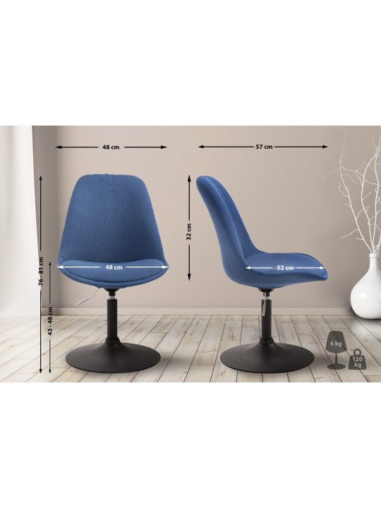 Chaise Maverick B en tissu, bleu