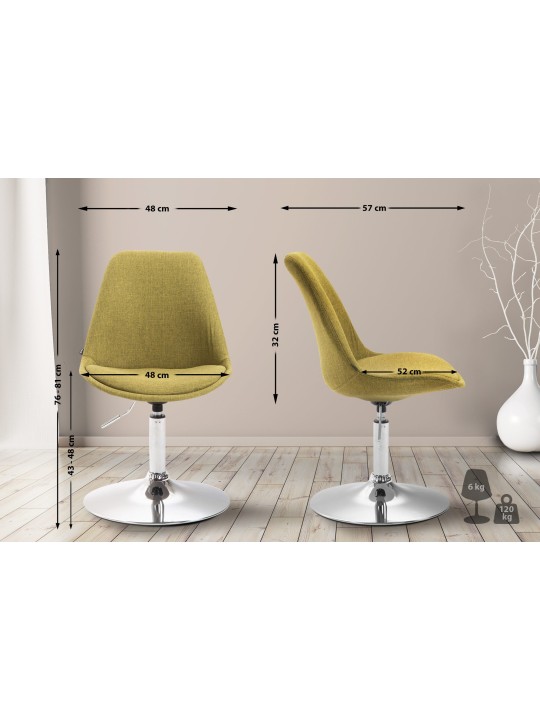 Chaise Maverick C en tissu, vert