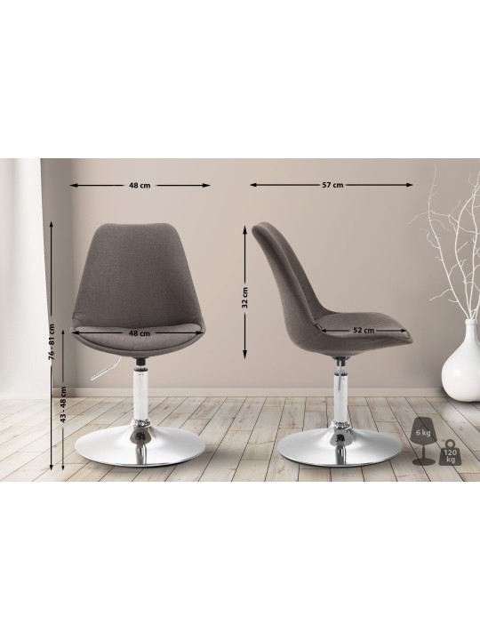 Chaise Maverick C en tissu, gris foncé Chaise Maverick C en tissu, gris foncé