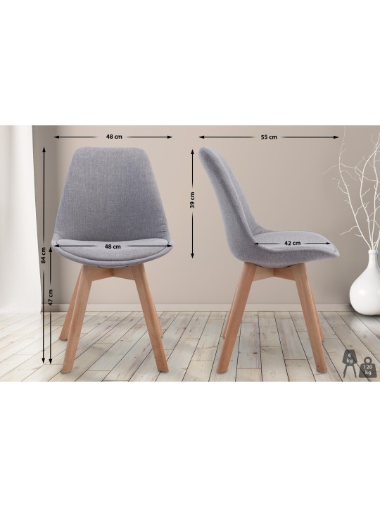 Chaise visiteur Borneo V2 Natura tissu, gris Chaise visiteur Borneo V2 Natura tissu, gris