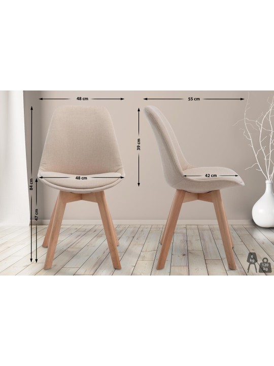 Chaise visiteur Borneo V2 Natura tissu, crème Chaise visiteur Borneo V2 Natura tissu, crème