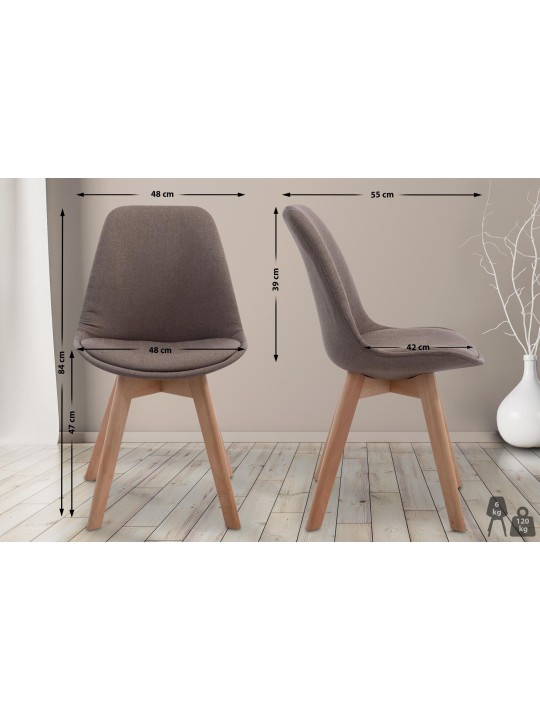 Chaise visiteur Borneo V2 Natura tissu, taupe