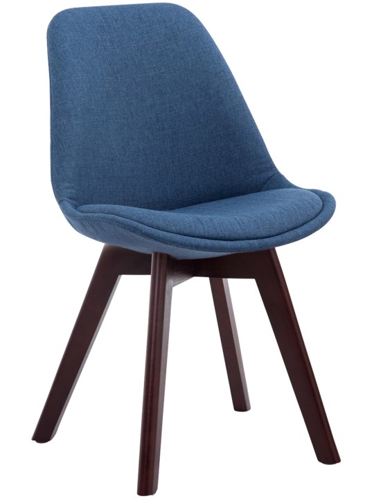 Chaise visiteur Borneo V2 tissu noyer, bleu