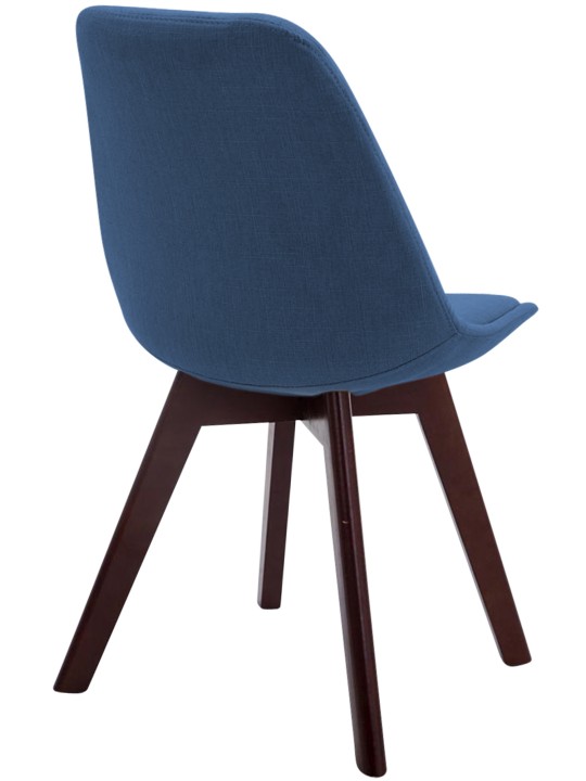 Chaise visiteur Borneo V2 tissu noyer, bleu