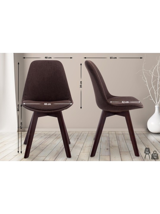 Chaise visiteur Borneo V2 tissu noyer, brun