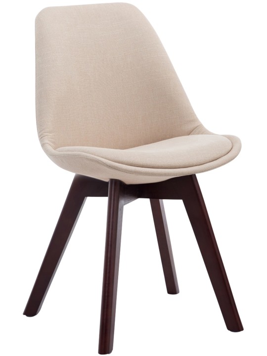 Chaise visiteur Borneo V2 tissu noyer, crème
