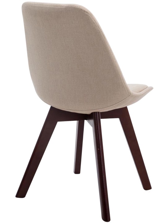 Chaise visiteur Borneo V2 tissu noyer, crème