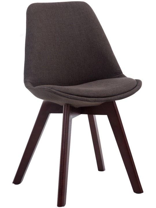 Chaise visiteur Borneo V2 tissu noyer, gris foncé