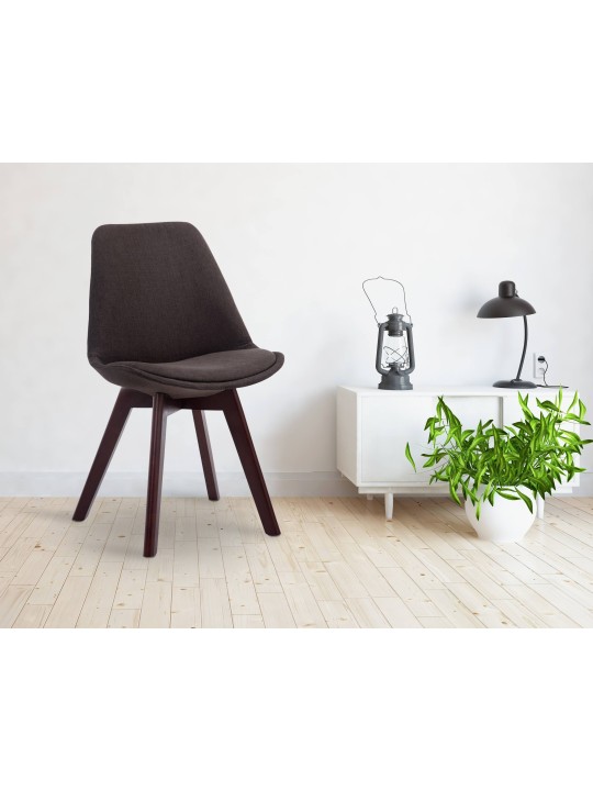 Chaise visiteur Borneo V2 tissu noyer, gris foncé