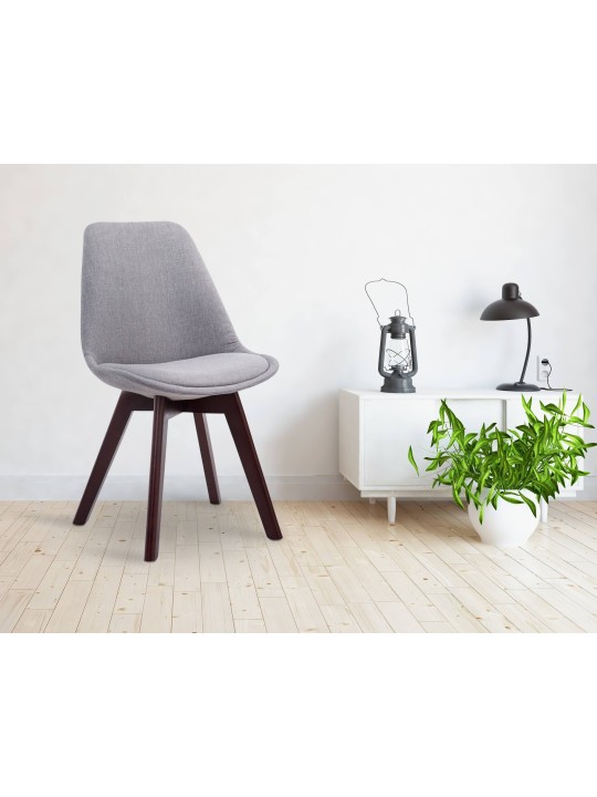 Chaise visiteur Borneo V2 tissu noyer, gris