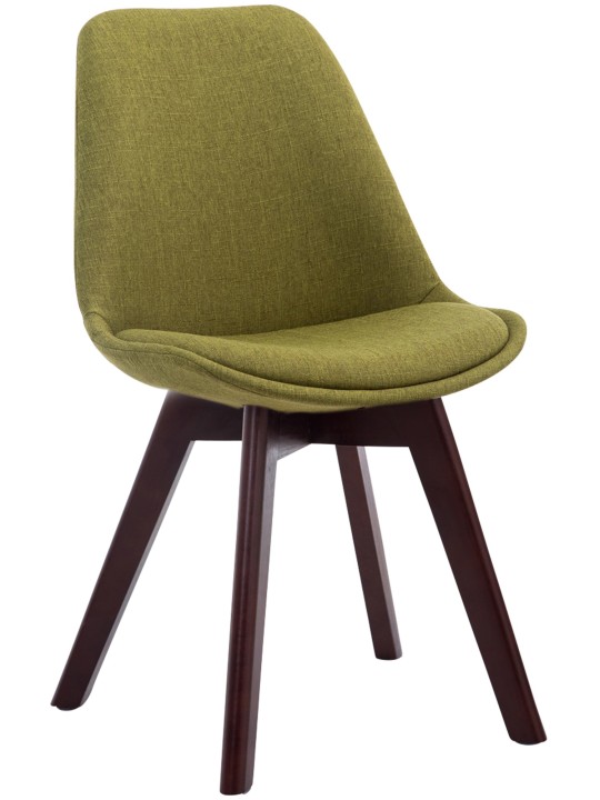 Chaise visiteur Borneo V2 tissu noyer, vert