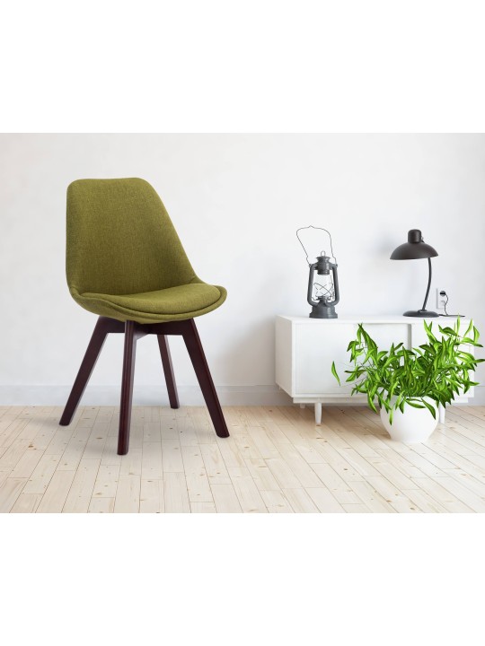 Chaise visiteur Borneo V2 tissu noyer, vert