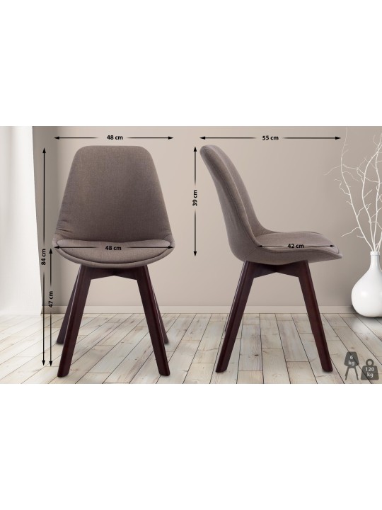 Chaise visiteur Borneo V2 tissu noyer, taupe