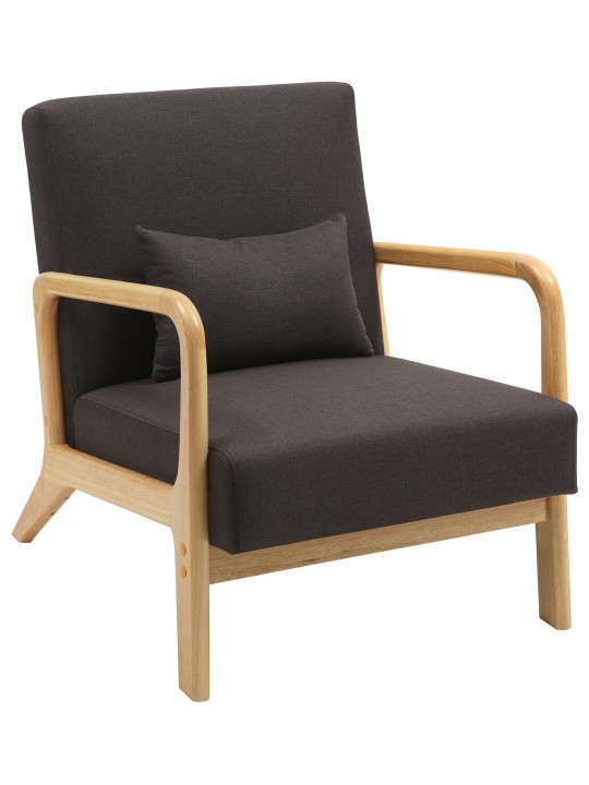 Fauteuil Hibbing tissu, brun