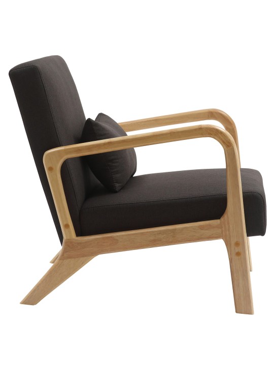 Fauteuil Hibbing tissu, brun