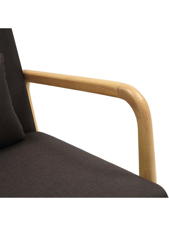 Fauteuil Hibbing tissu, brun