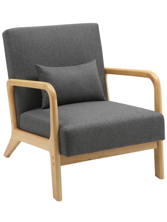 Fauteuil Hibbing tissu, gris foncé Fauteuil Hibbing tissu, gris foncé