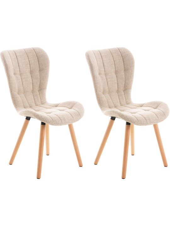 Lot de 2 chaises Elda tissu, crème Lot de 2 chaises Elda tissu, crème