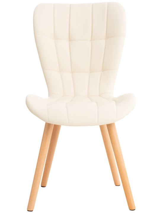 Lot de 2 chaises Elda simili cuir, crème Lot de 2 chaises Elda simili cuir, crème