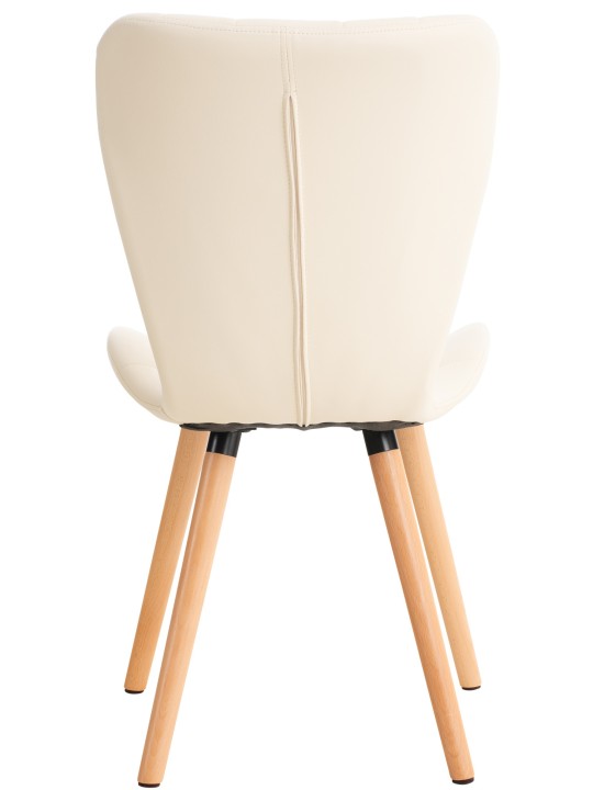 Lot de 2 chaises Elda simili cuir, crème Lot de 2 chaises Elda simili cuir, crème