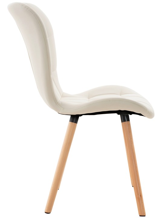 Lot de 2 chaises Elda simili cuir, blanc