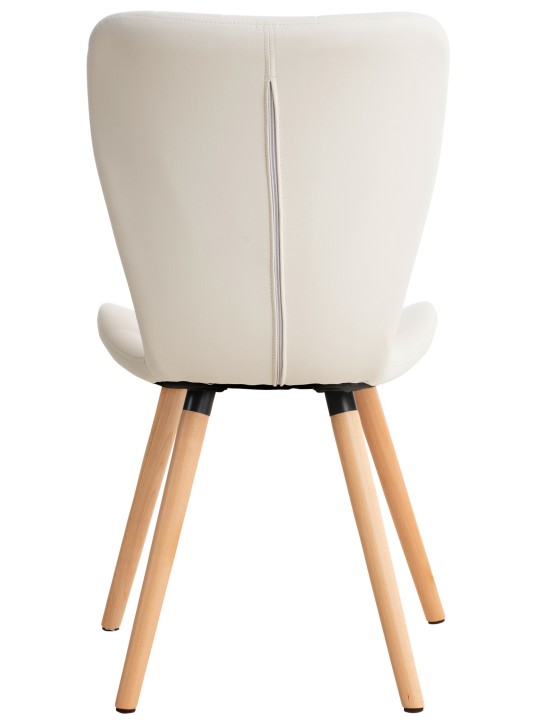 Lot de 2 chaises Elda simili cuir, blanc