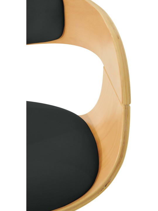 Tabouret de bar Kingston C, naturel/noir