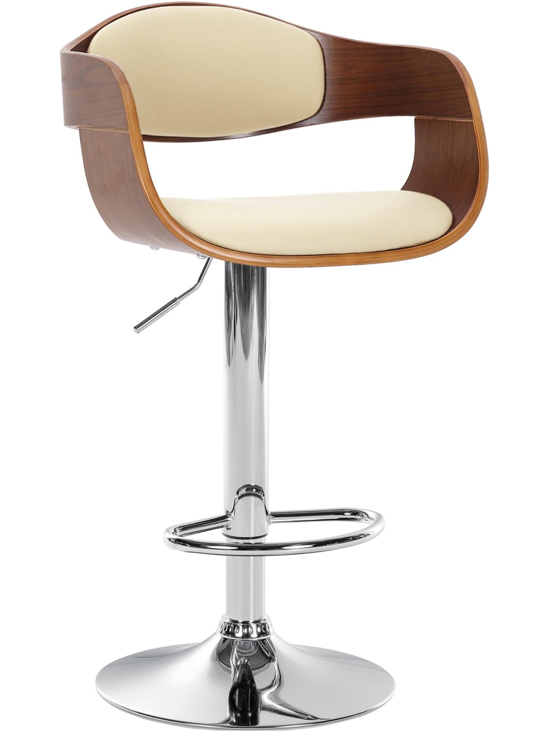 Tabouret de bar Kingston C, noyer/crème
