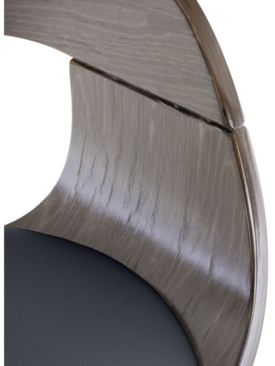 Tabouret de bar Kingston C, noir/gris