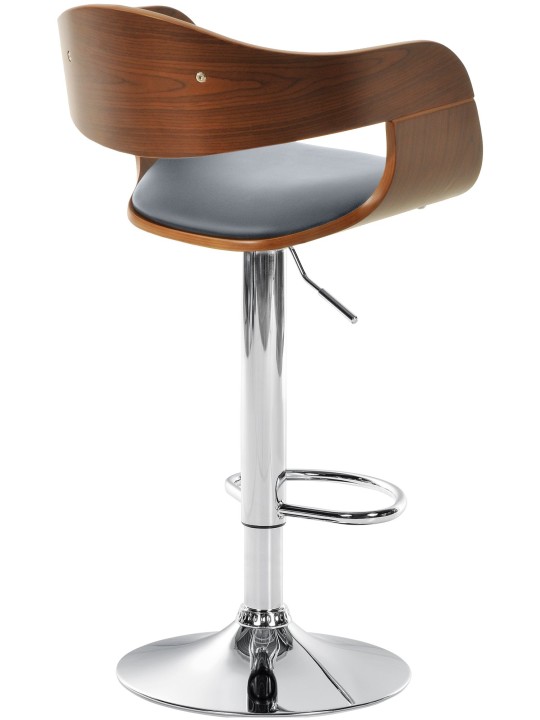 Tabouret de bar Kingston C simili cuir, noyer/gris