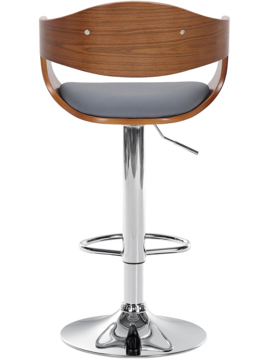 Tabouret de bar Kingston C simili cuir, noyer/gris