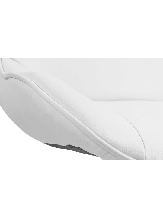 Tabouret de bar Vonore simili cuir chromé, blanc