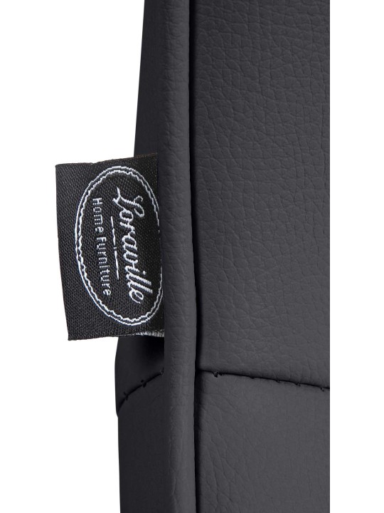 Tabouret de bar Vonore simili cuir chromé, noir