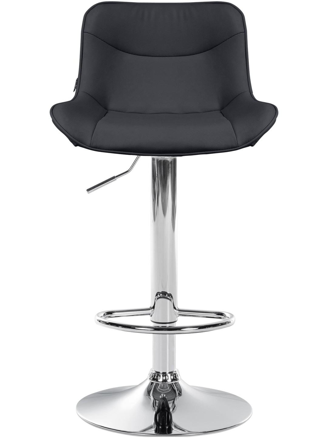Tabouret de bar Vonore simili cuir chromé, noir