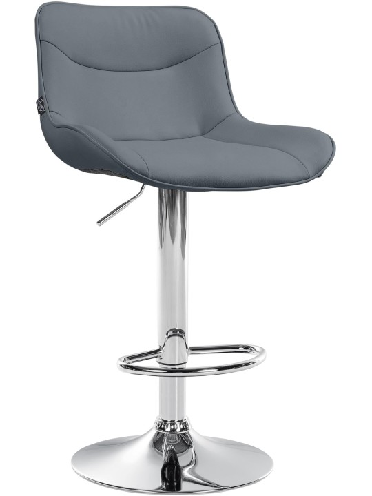 Tabouret de bar Vonore simili cuir chromé, gris Tabouret de bar Vonore simili cuir chromé, gris