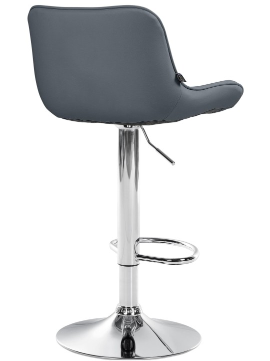 Tabouret de bar Vonore simili cuir chromé, gris Tabouret de bar Vonore simili cuir chromé, gris