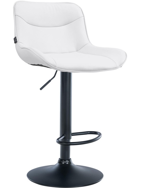 Tabouret de bar Vonore simili cuir, blanc