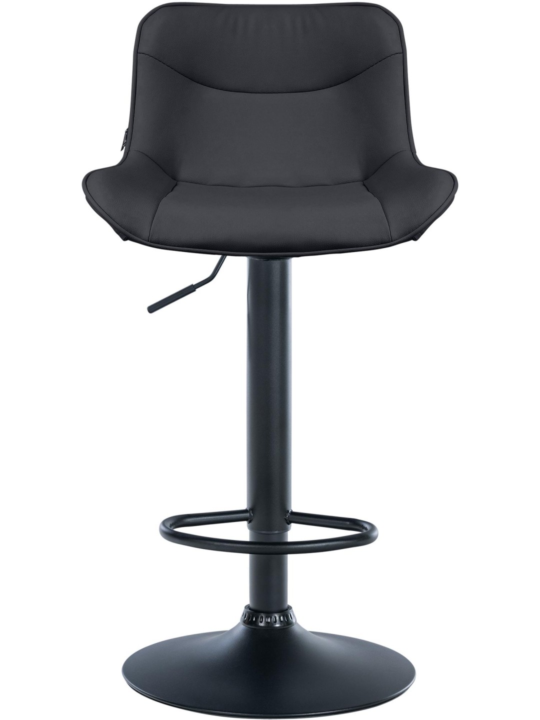 Tabouret de bar Vonore simili cuir, noir