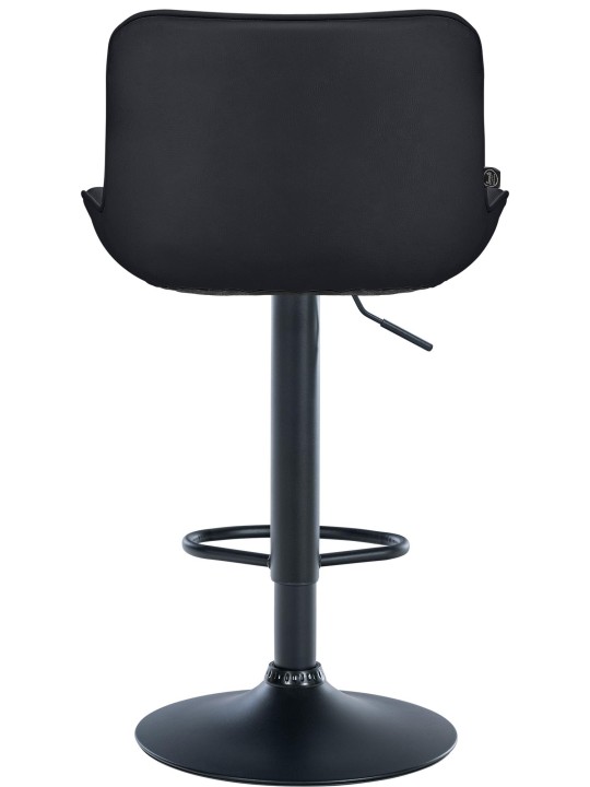 Tabouret de bar Vonore simili cuir, noir