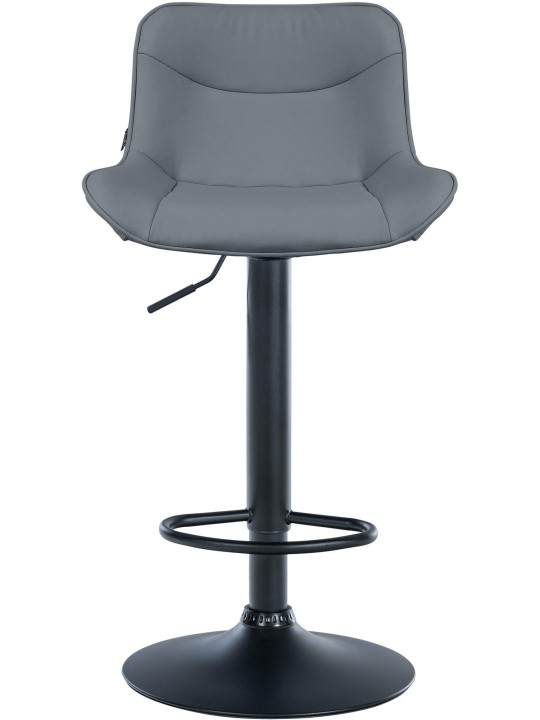 Tabouret de bar Vonore simili cuir, gris