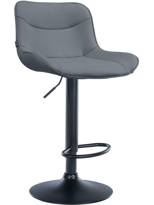 Tabouret de bar Vonore simili cuir, gris