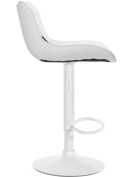 Tabouret de bar Vonore simili cuir, blanc