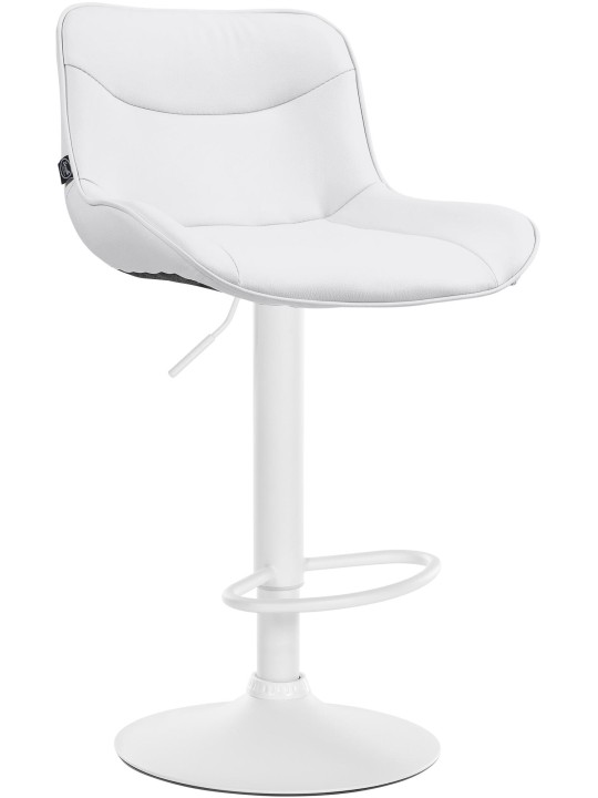Tabouret de bar Vonore simili cuir, blanc