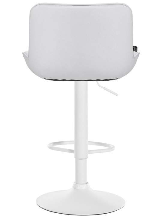 Tabouret de bar Vonore simili cuir, blanc