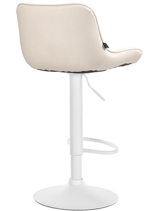 Tabouret de bar Vonore simili cuir, crème