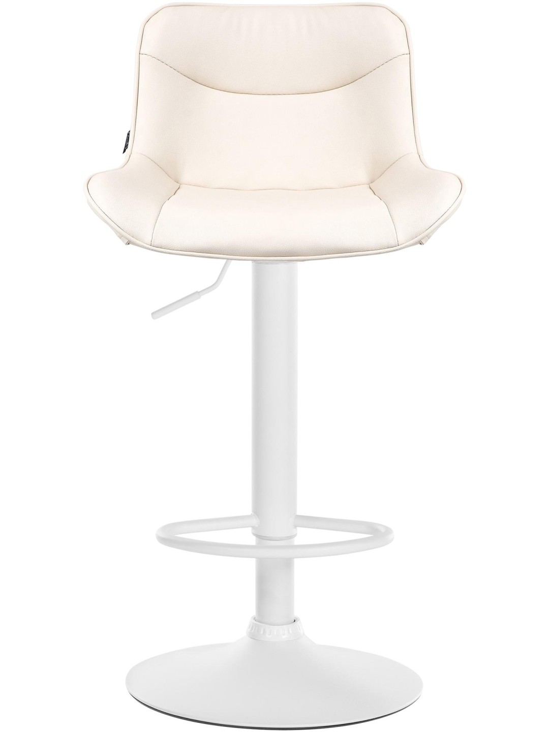 Tabouret de bar Vonore simili cuir, crème